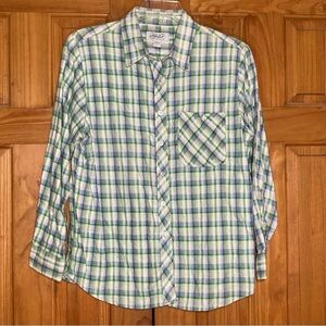 NWOT Haband Flannel Top Blouse Size L